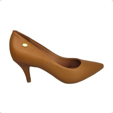 Imagem de Sapato Scarpin Vizzano Salto medio Feminino Bico Fino 7,5cm, 35, Camel