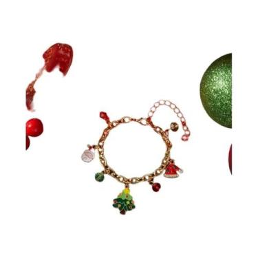 Imagem de Pulseira Feminina De Natal Com Pingente De Papai Noel, Boneco De Neve,