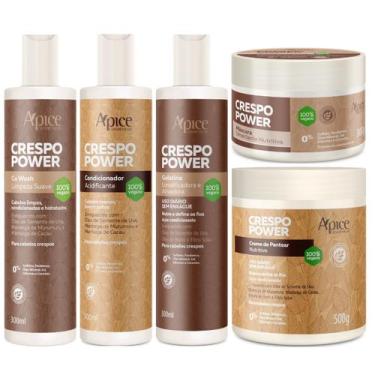 Imagem de Kit Apice Crespo Power Linha Completo 5 Produtos Co Wash Tratamento Ca