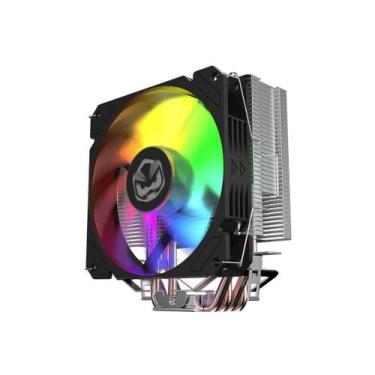 Imagem de Cooler para Processador PCYES Tundra 120 Black Vulcan LED Rainbow TDP 