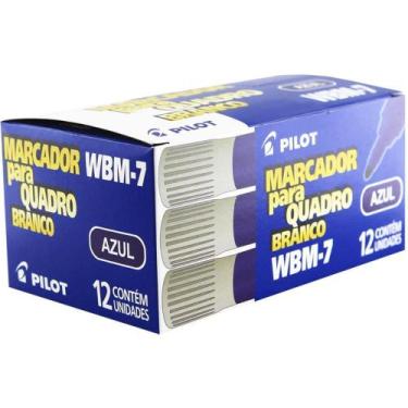 Imagem de Pincel Quadro Branco WBM-7 Recarregável Azul Caixa com 12 - Pilot