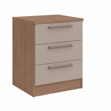 Imagem de Mesa de Cabeceira Modulada 3 Gavetas Requinte+ 100% MDF Marrom - Móvei