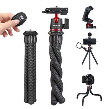 Imagem de Tripé de câmera ULANZI com controle remoto, suporte de tripé flexível com suporte de telefone oculto com suporte de sapato frio, parafuso de 1/4" para braço mágico, universal para câmeras