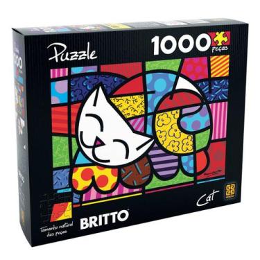 Imagem de Romero Britto Cat 1000 Peças Quebra Cabeça Puzzle - Grow 03264