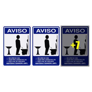 Imagem de Combo 10 Placas De Sinalização Mantenha O Banheiro Limpo Masculino 15X20 Acesso - S-232 F9e