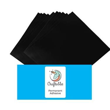 Imagem de Lençóis de vinil preto fosco Craftable – permanente, adesivo, fosco e à prova d'água | (10) folhas de 30,48 cm x 30,48 cm – para artesanato, Cricut, silhueta, expressões, camafeu, placas