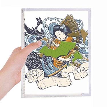 Imagem de Quimono japonês feminino Samurai espada caderno folha solta diário recarregável artigos de papelaria