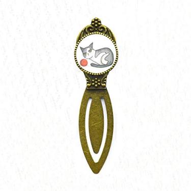 Imagem de Miaoji Marcador de página Retro, com pintura aquarela, Fantoches e gatos, para escritório