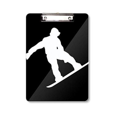 Imagem de Jumping Skateboarding Sport Silhueta preta prancheta pasta, bloco de notas placa de apoio A4