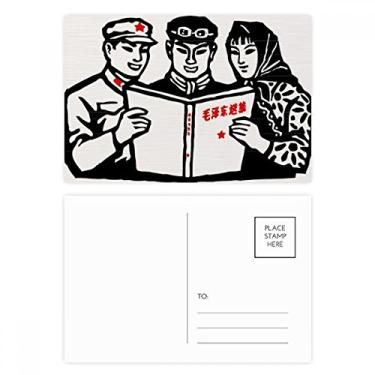 Imagem de Cartão postal Mao Zedong Anthology Soldado Chinês conjunto de cartões postais de aniversário para enviar cartões de agradecimento