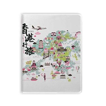 Imagem de Bem-vindo à China Hong Kong Map Notebook Gum Cover Diary Soft Cover Diary