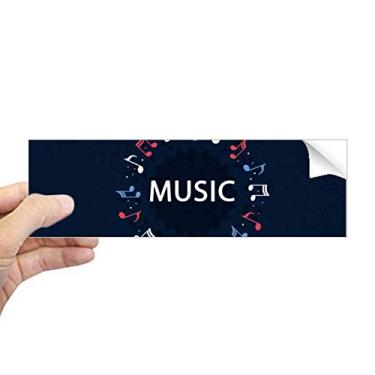Imagem de DIYthinker Vermelho azul redondo notas musicais retangular para-choque adesivo notebook janela decalque