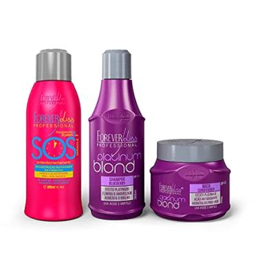 Imagem de Kit Platinum Blond Com Reconstrutor Sos 300Ml Forever Liss
