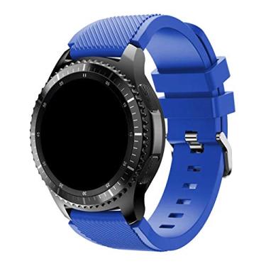 Imagem de Pulseira Silicone 22mm compatível com Galaxy Watch 3 45mm - Galaxy Watch 46mm - Gear S3 Frontier - Amazfit GTR 47mm - Amazfit GTR 2 - Marca LTIMPORTS (Azul Royal)