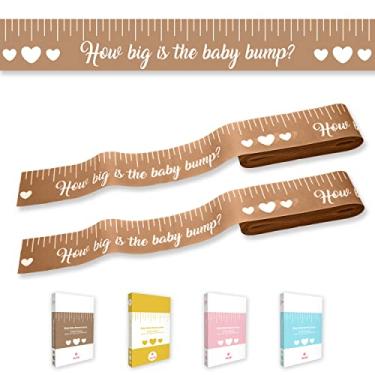 Imagem de Party Hearty Jogos de Chá de Bebê Gênero Neutro 2 Rolos 5 cm x 45 m Medida da barriga, Fita métrica Kraft, Divertida e Fácil de Jogar, Brindes e Suprimentos de Festa