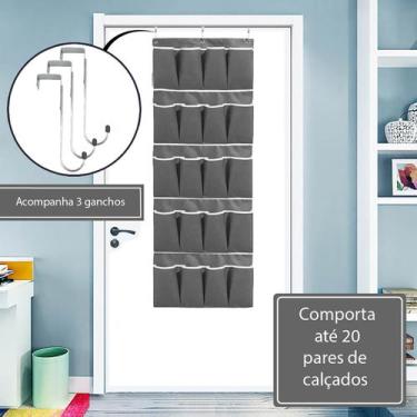 Imagem de Sapateira De Porta Vertical 10 Pares Organizador Multiuso Prática Cinz