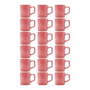 Imagem de Conjunto Xícaras Café Cerâmica Rosa Vibrante 80mL - 18un