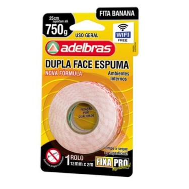 Imagem de Fita Dupla Face Espuma 12mm X 2M - Adelbras