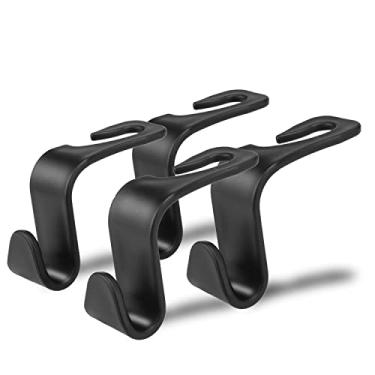 Imagem de Gancho de encosto de cabeça para assento de carro, organizador de armazenamento, acessórios internos para bolsas, casacos, guarda-chuvas, sacolas de compras, bolsas, 4 pacotes