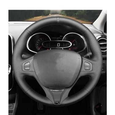 Imagem de LAVIYE Capa do volante de couro artificial preto do pu, para Renault Clio 4 IV 2012-2016 Captur 2013 2014 2015-2016