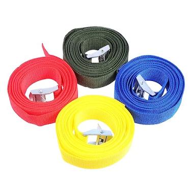 Imagem de Veemoon 4 Pcs alça cintas de amarração de carga cinta de nylon catracas cinta de amarração de fivela de veículo fivela de amarração simples chave catraca tensor de corda mala amarrar