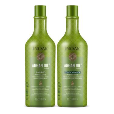 Imagem de  Kit Inoar Shampoo + Condicionador Argan Oil Hidratante 2x1litro INOAR