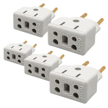 Imagem de Kit 05 Adaptadores Tomada Bob Esponja Benjamin 10A 20A Adaptador Plug Pino Grosso 250v - Bivolt 110V/220V - Donadetudo®