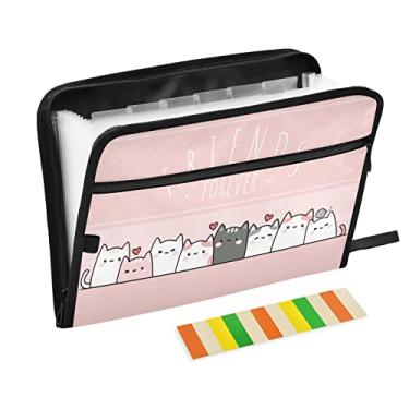 Imagem de Pasta de arquivos expansível com 13 bolsos sanfonados organizador de documentos com zíper expansível e fecho de zíper com zíper