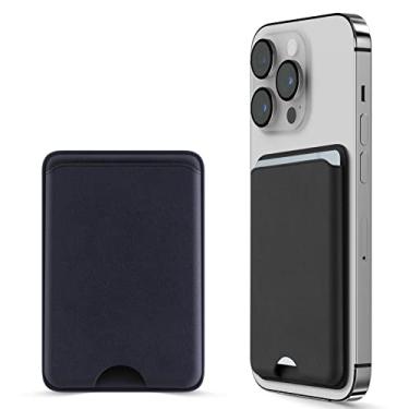 Imagem de Dlinda Pacote com 2 carteiras para iPhone Magsafe, carteira de couro removível com Magsafe para Apple iPhone 14 Pro Max/14 Plus/14 Pro/14, iPhone 13/iPhone 12 Series, Midnight & Blue