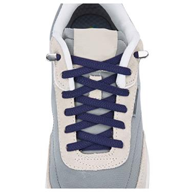 Imagem de Cadarços elásticos para crianças e adultos, cadarços elásticos sem cadarço para tênis, cadarços elásticos sem amarração, Azul-marinho, X-Large