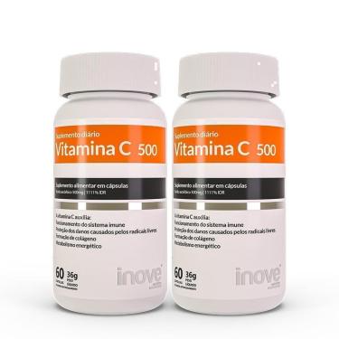 Imagem de Kit Vitamina C 1g dose  Inove Nutrition®  2 potes c/ 60 cápsulas cada-Unissex