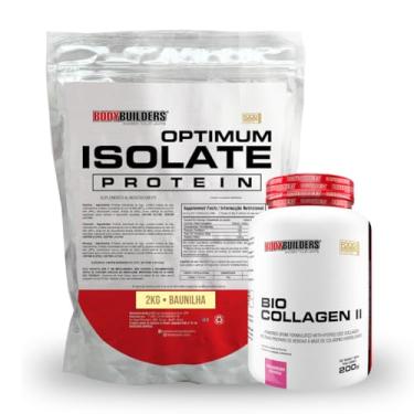 Imagem de Kit Optimum Isolate Protein 2kg + Bio Collagen 200g Sabor Morango - Bodybuilders (Grande, Baunilha)