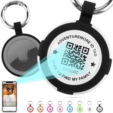 Imagem de ADVENTUREMORE Suporte para Airtags com código QR, capa para etiquetas de ar com anel de vedação antiperda, à prova d'água à prova de poeira, porta-chaves para crianças, animais de estimação, bolsas,