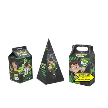Imagem de Kit Festa Ben10 caixinha surpresa personalizada lembrancinha 30 unidades