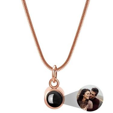 Imagem de EMIRISTIC Colar com foto personalizada para mulheres - Colar personalizado com imagem interna - presente para o Natal. Dia dos Namorados, Dia das Mães, qualquer dia especial, Banhado a ouro, Sem Pedra