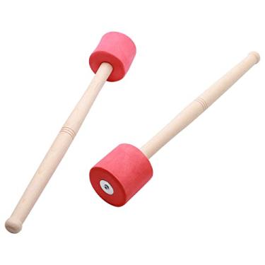 Imagem de Swhmc Bastão de percussão para baixo antiderrapante de 32,5 cm, bengala de madeira para instrumento de substituição para caixa, vermelho