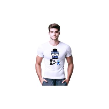 Imagem de Camisetas de Poliester Branca Personalizadas Novembro Azul