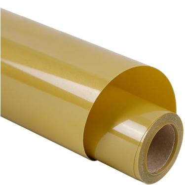 Imagem de guangyintong Rolos de vinil HTV dourados de transferência de calor, 30,5 cm x 1,5 m de ferro dourado em vinil para camisetas, vinil HTV de superfície brilhante para todas as máquinas de corte fácil de