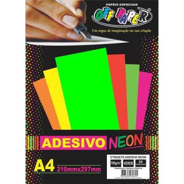 Imagem de Adesivo Neon Verde A4 100g Off Paper - 20 unidades