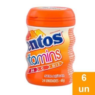 Imagem de Chiclete Mentos Gum Vitaminis Citrus 48g Embalagem com 6 Unidades