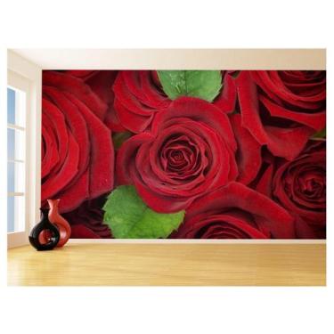 Imagem de Papel De Parede Flores Rosas Vermelhas Pétala 3,5M Nfl255 - Você Decor