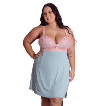 Imagem de Camisola Plus Size Romantic Sexy Tamanho Grande Confortável Charmosa -