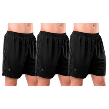 Imagem de Kit 3 Bermudas Masculinas Academia Treino Preto Básico Verão Praia Cal