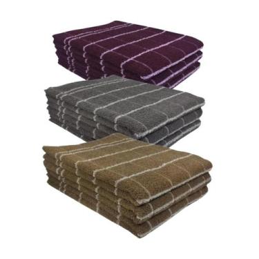 Imagem de Kit 9 panos de prato teka chef premium atoalhado 100% algodão 45 x 70c