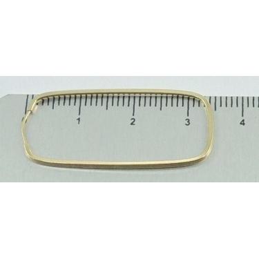 Imagem de Brinco Argola Retangular 3.4cm Ouro 18k 750 - DR Joias