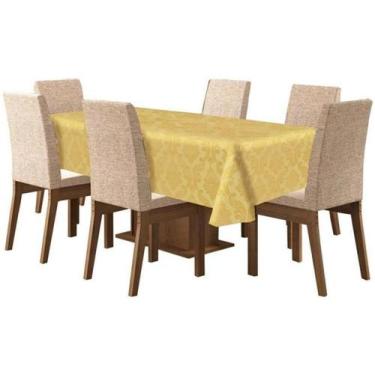 Imagem de Toalha De Mesa Tecido Jacquard 8 Lugares - Mostarda - Campari