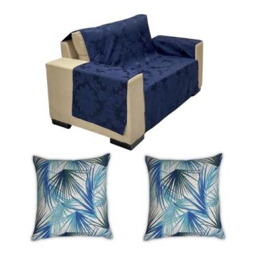 Imagem de Kit Capa Protetora de Sofá com Braços Jacquard e 2 Capas de Almofada -