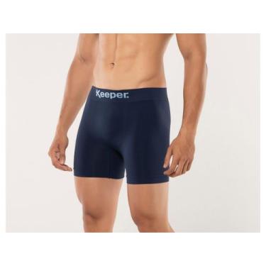 Imagem de Cueca boxer sem costura microfibra escolha a cor Keeper, Marinho, G
