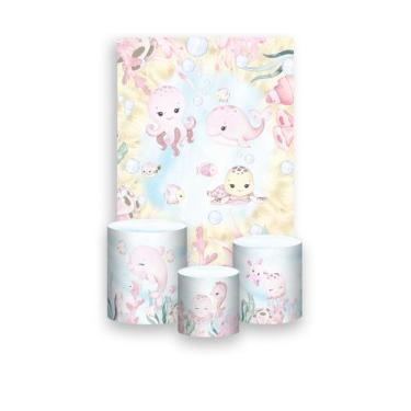 Imagem de Painel De Festa Vertical 1,50 x 2,20 + Trio De Capas Cilindro -  Fundo