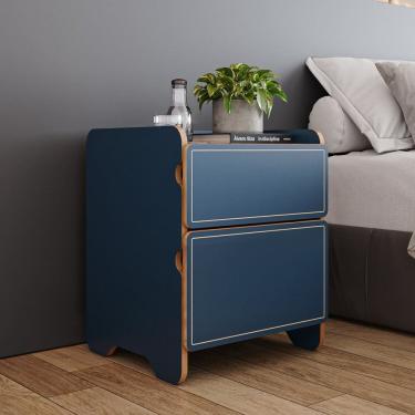 Imagem de Mesa de Cabeceira 2 Gavetas - Cindy Azul